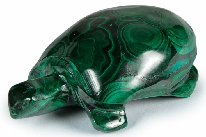 Flowery, Malachite Turtle Carving - DR Congo #337824